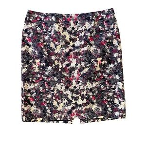 Talbots Multicolor Floral Pencil Skirt Size 12P Classic Work Office Business